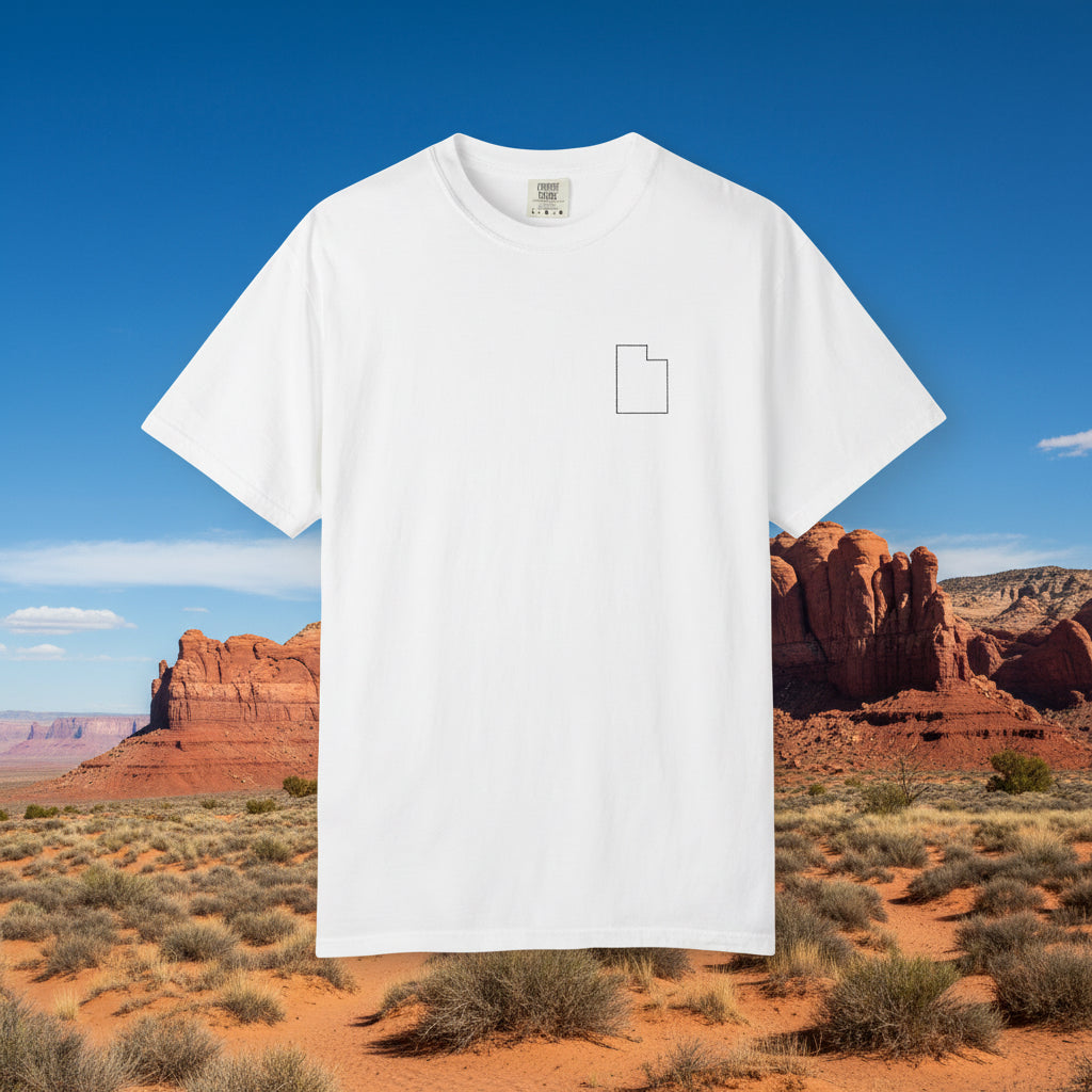Embroidered Utah Outline T-Shirt | Comfort Colors