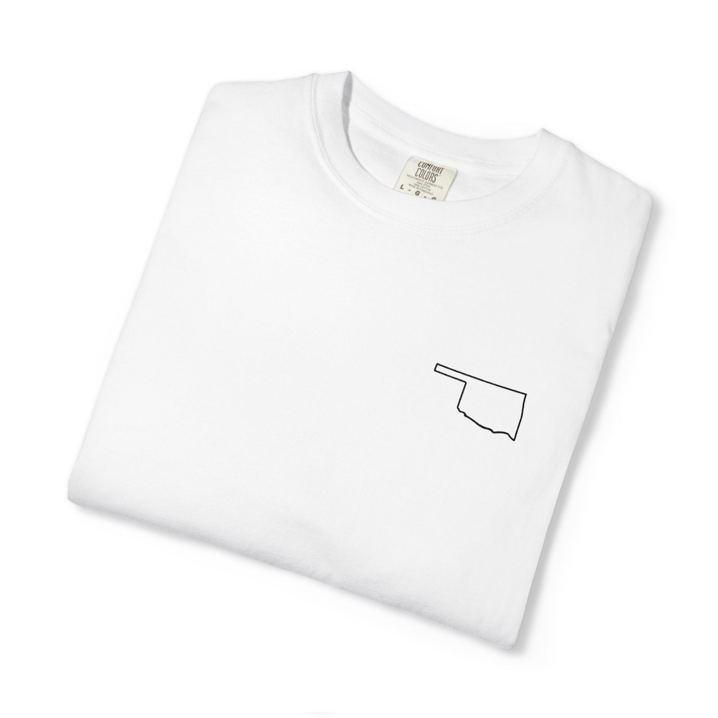 Embroidered Oklahoma Outline T-Shirt | Comfort Colors