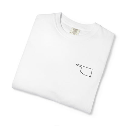 Embroidered Oklahoma Outline T-Shirt | Comfort Colors