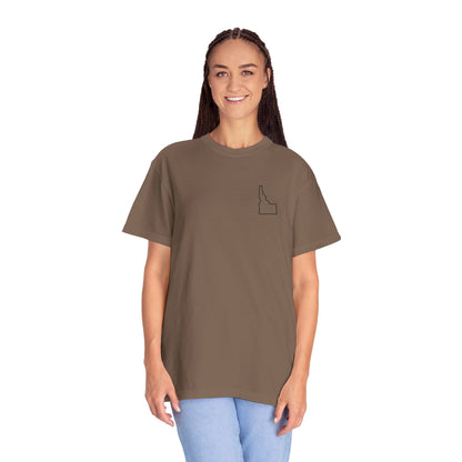 Embroidered Idaho Outline T-Shirt | Comfort Colors