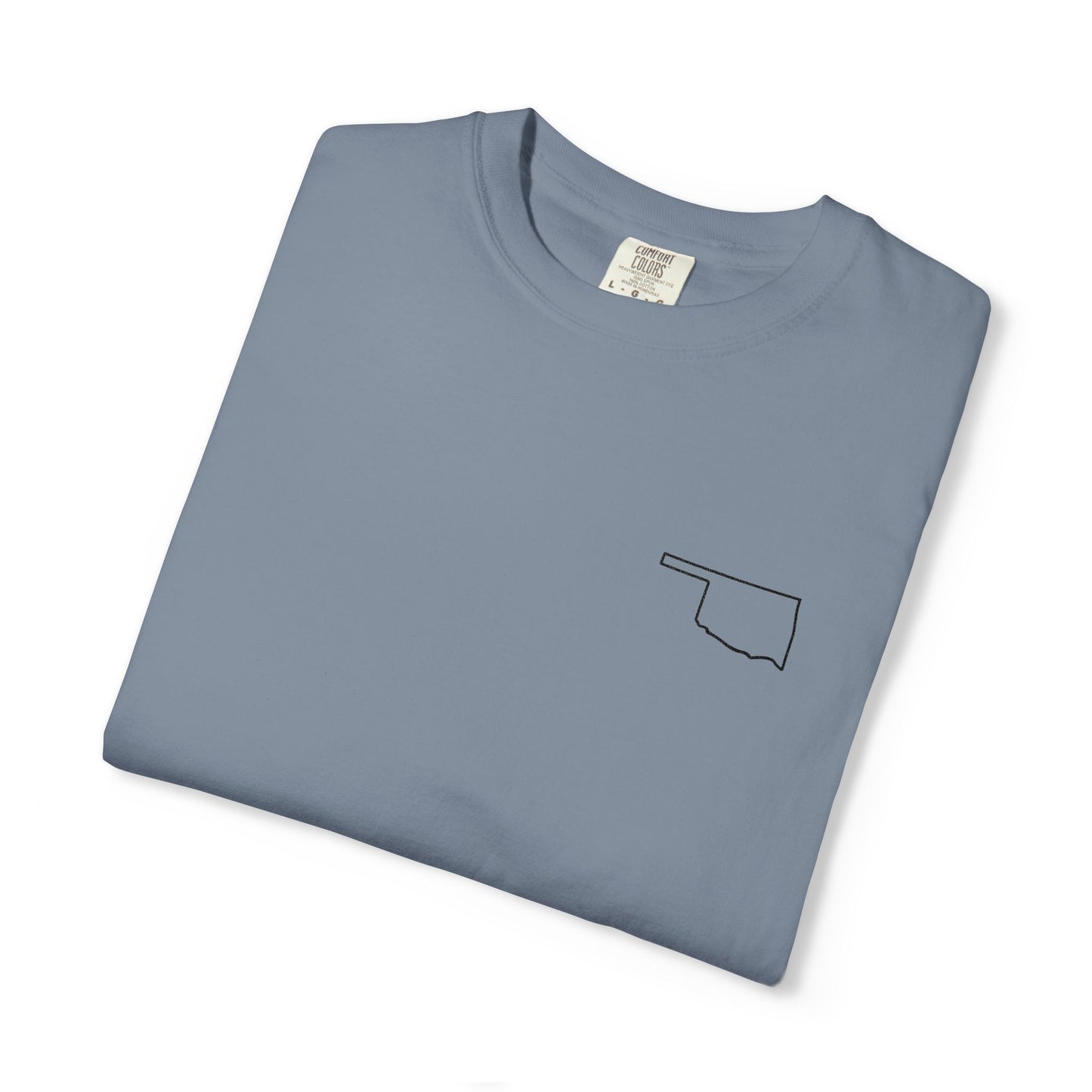Embroidered Oklahoma Outline T-Shirt | Comfort Colors