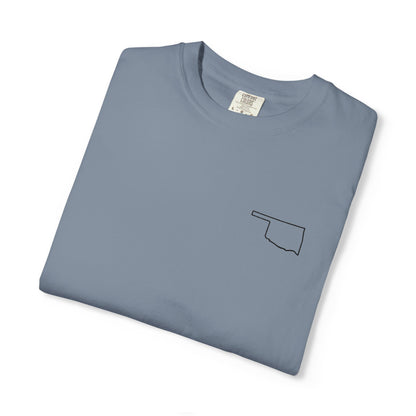 Embroidered Oklahoma Outline T-Shirt | Comfort Colors