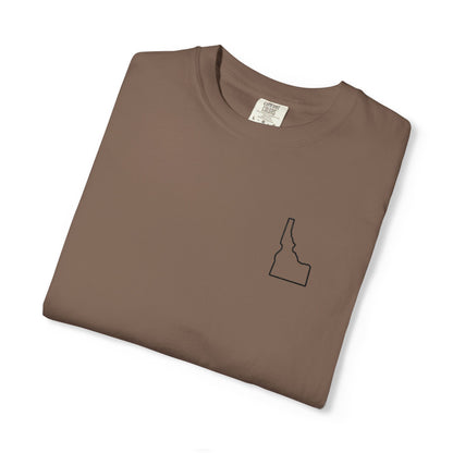 Embroidered Idaho Outline T-Shirt | Comfort Colors