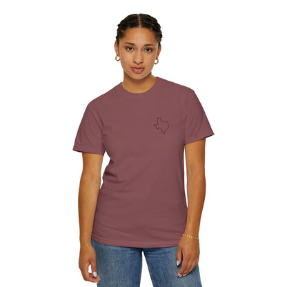 Embroidered Texas Outline T-Shirt | Comfort Colors