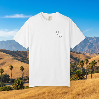 Embroidered California Outline T-Shirt | Comfort Colors