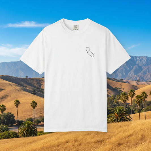 Embroidered California Outline T-Shirt | Comfort Colors