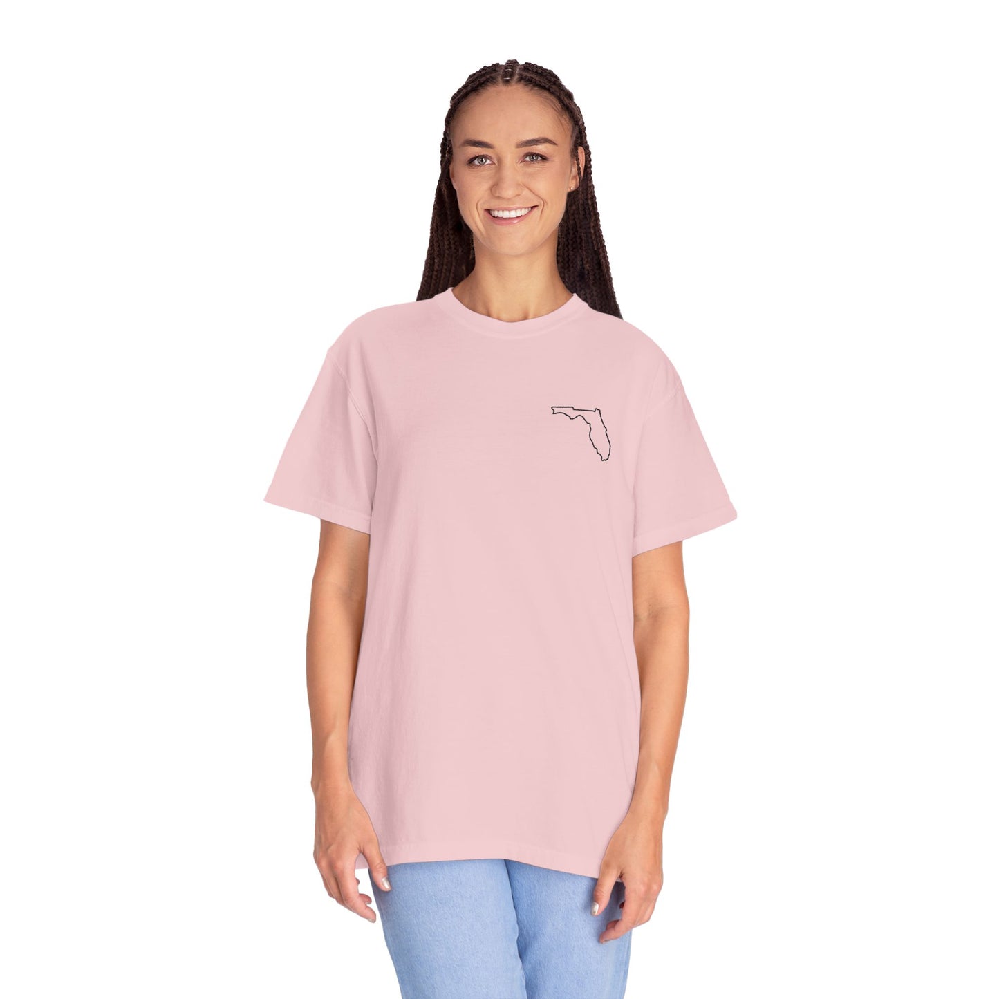 Embroidered Florida Outline T-Shirt | Comfort Colors
