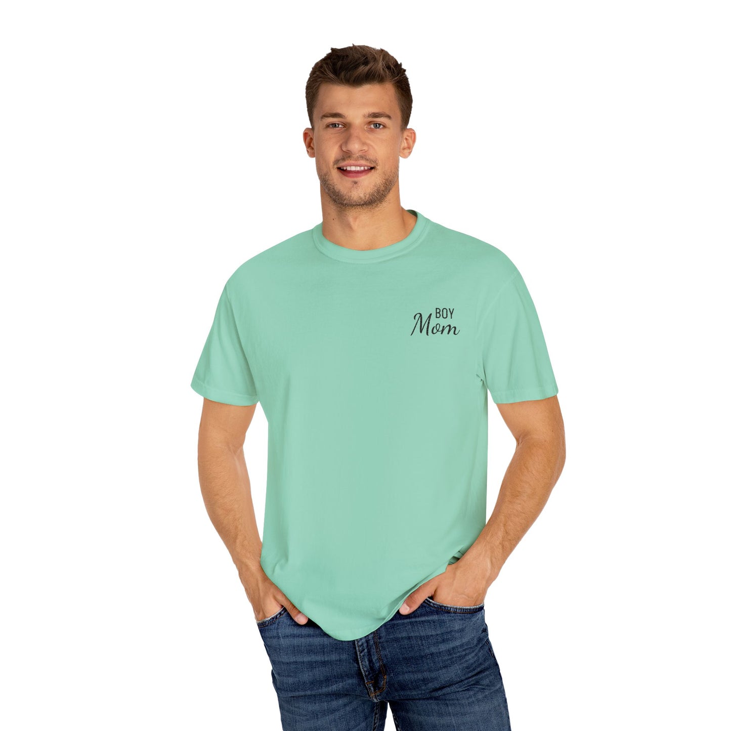 Boy Mom Embroidered Comfort Color T-Shirt