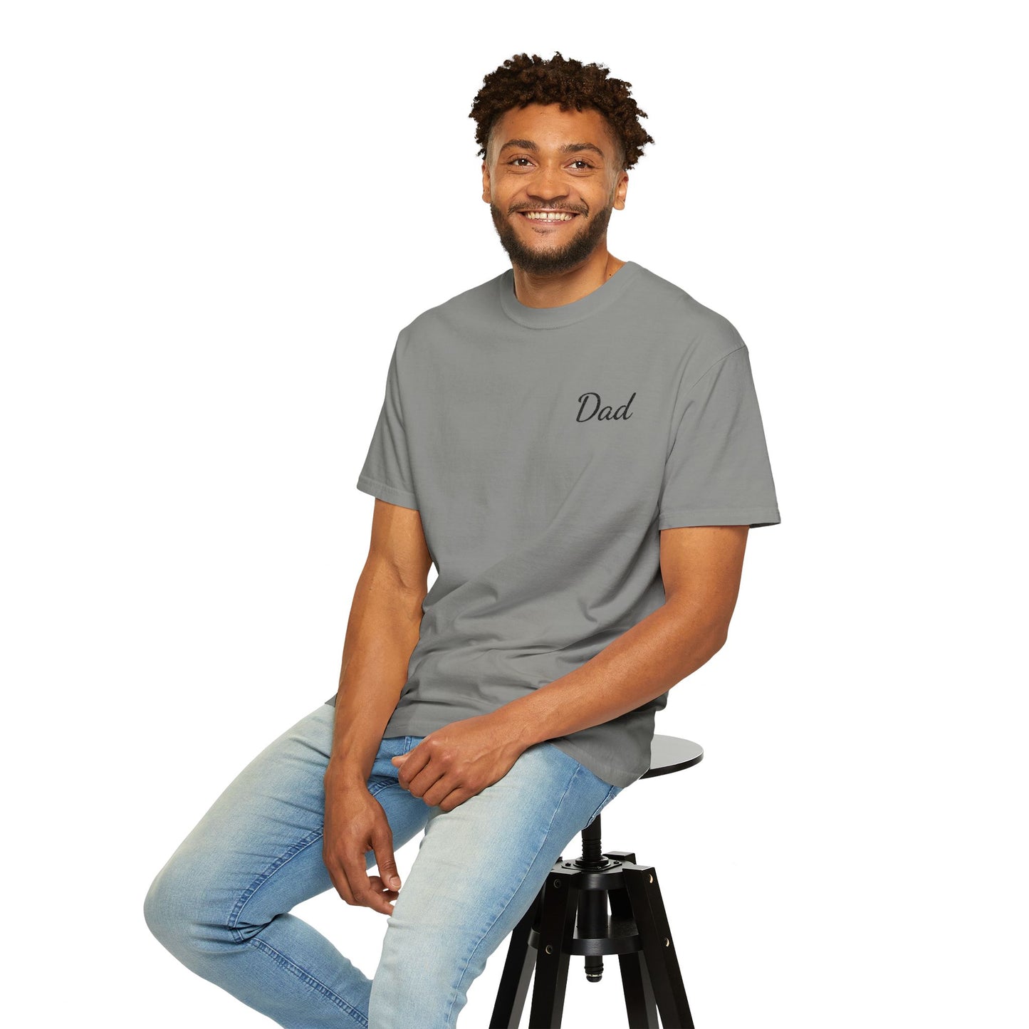 Dad Script Embroidered Comfort Color T-Shirt