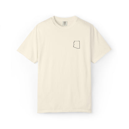 Embroidered Arizona Outline T-Shirt | Comfort Colors