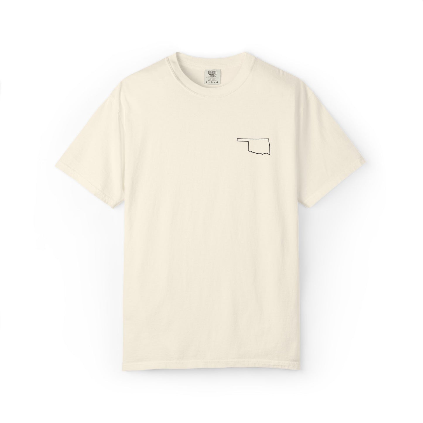 Embroidered Oklahoma Outline T-Shirt | Comfort Colors