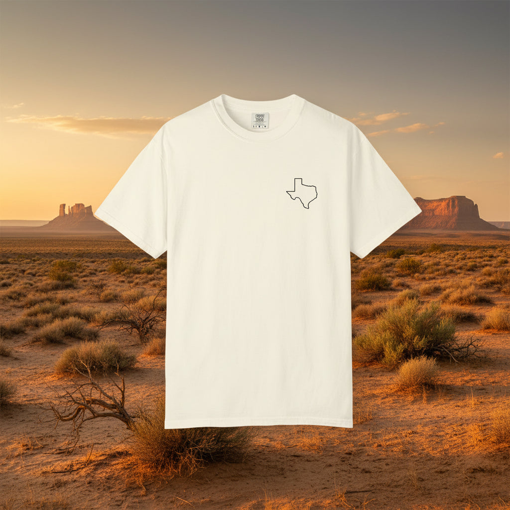 Embroidered Texas Outline T-Shirt | Comfort Colors