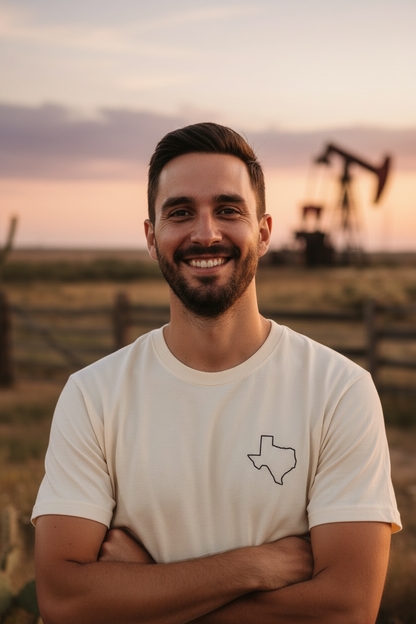 Embroidered Texas Outline T-Shirt | Comfort Colors