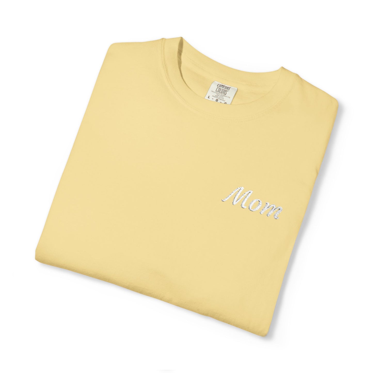 Mom Script Embroidered Comfort Color T-Shirt