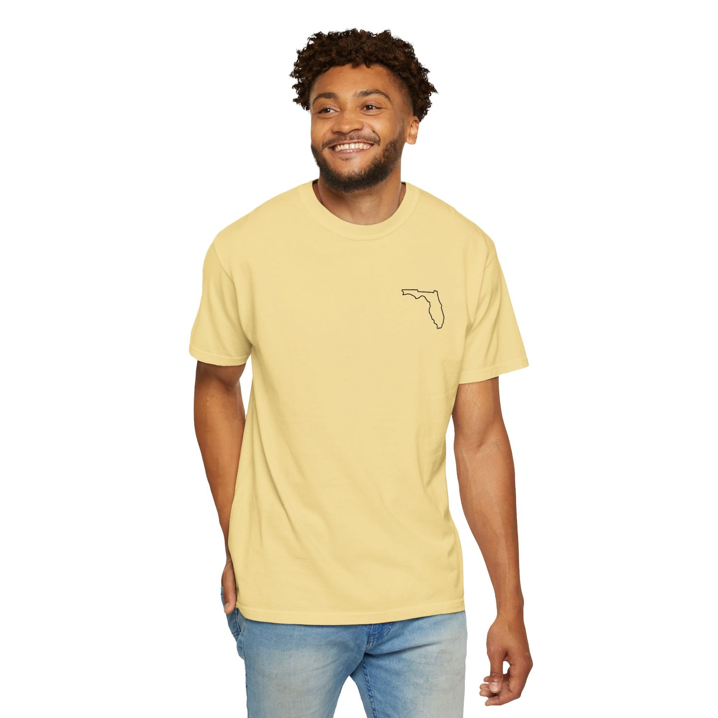 Embroidered Florida Outline T-Shirt | Comfort Colors
