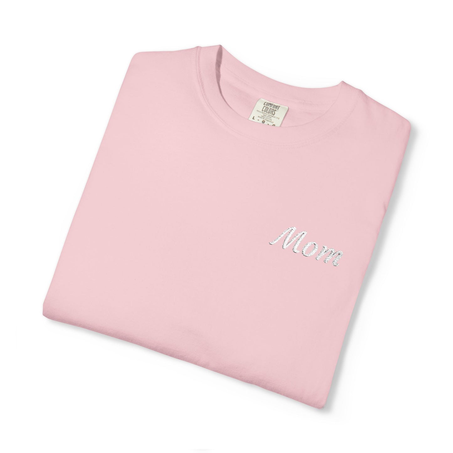 Mom Script Embroidered Comfort Color T-Shirt