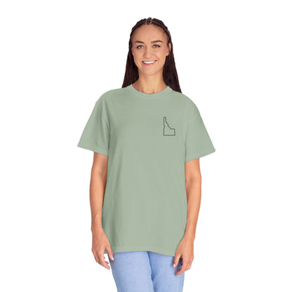 Embroidered Idaho Outline T-Shirt | Comfort Colors