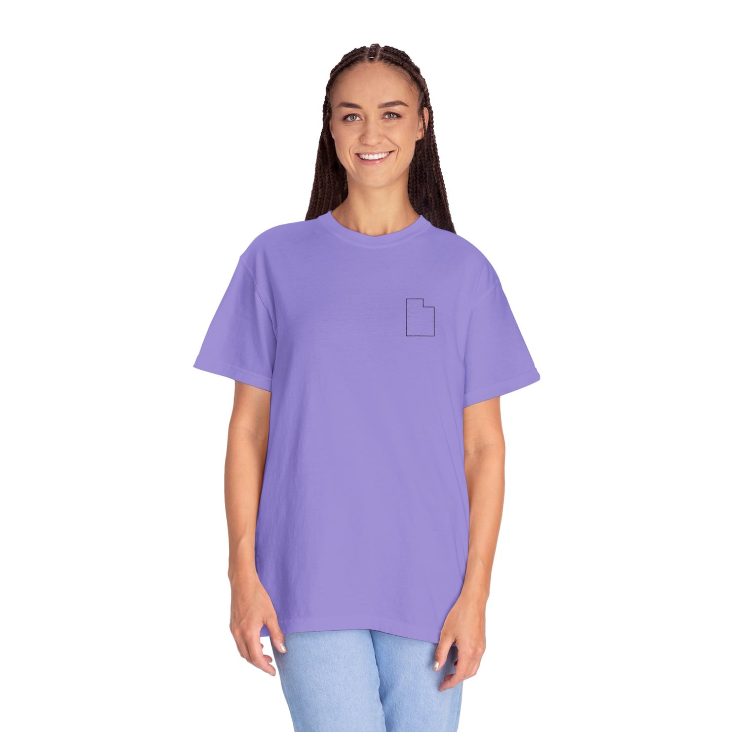 Embroidered Utah Outline T-Shirt | Comfort Colors