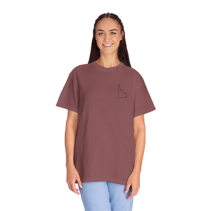 Embroidered Idaho Outline T-Shirt | Comfort Colors