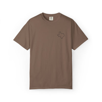 Embroidered Texas Outline T-Shirt | Comfort Colors