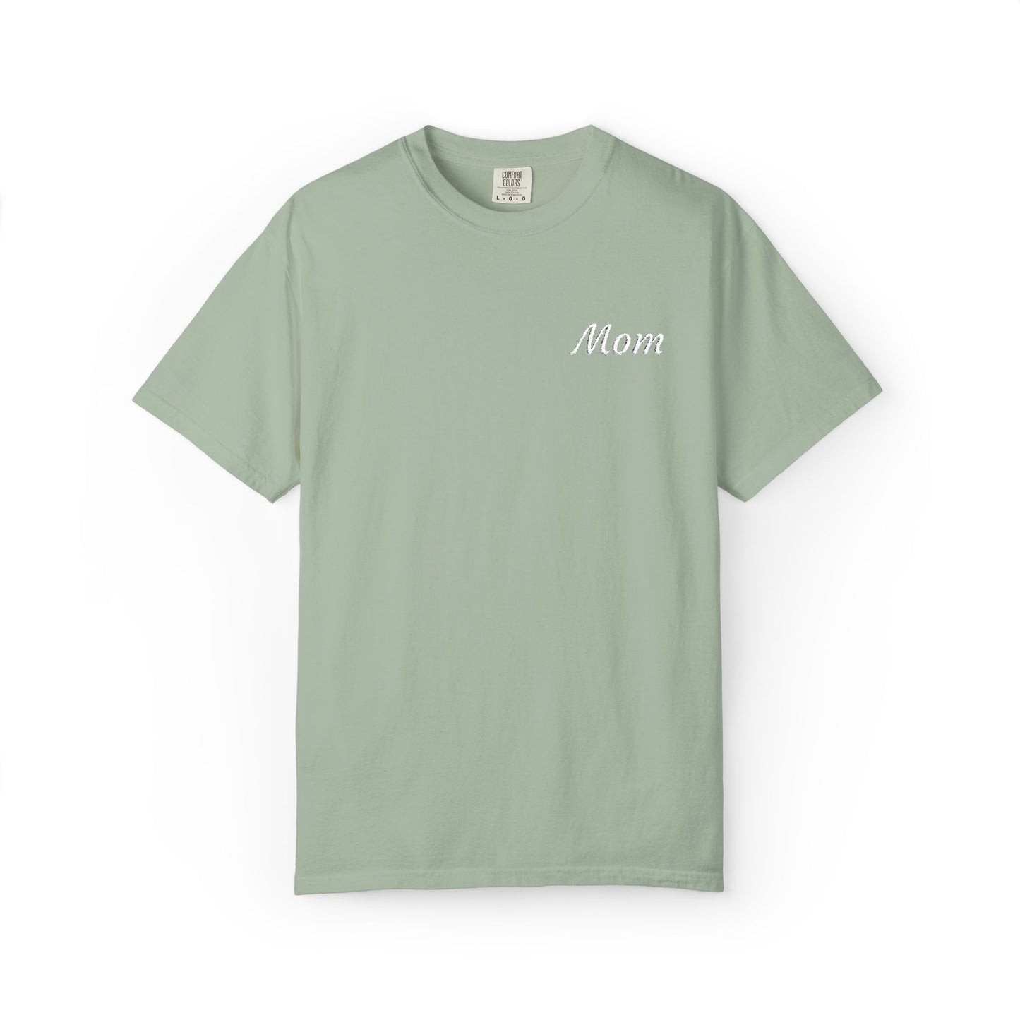 Mom Script Embroidered Comfort Color T-Shirt