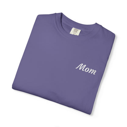 Mom Script Embroidered Comfort Color T-Shirt