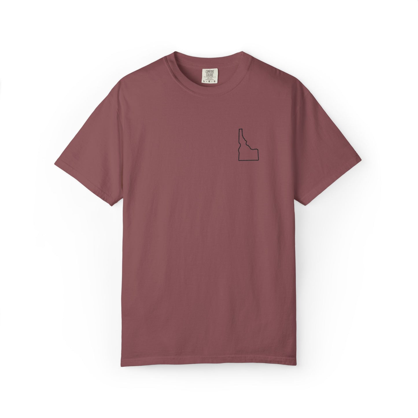Embroidered Idaho Outline T-Shirt | Comfort Colors