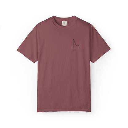Embroidered Idaho Outline T-Shirt | Comfort Colors