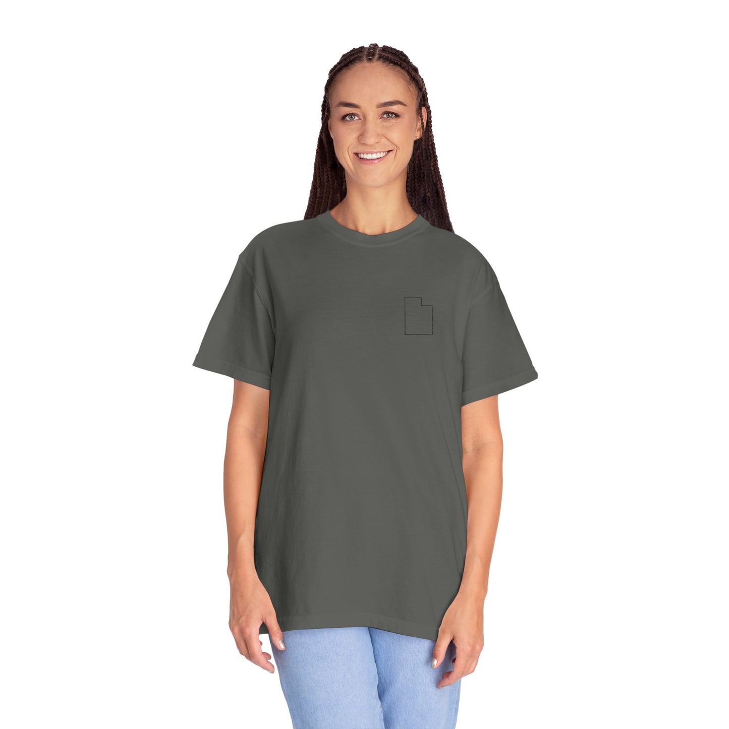 Embroidered Utah Outline T-Shirt | Comfort Colors