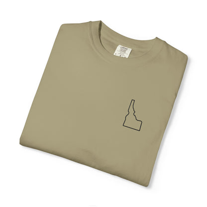 Embroidered Idaho Outline T-Shirt | Comfort Colors