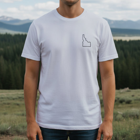 Embroidered Idaho Outline T-Shirt | Comfort Colors