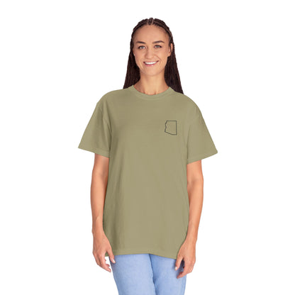 Embroidered Arizona Outline T-Shirt | Comfort Colors