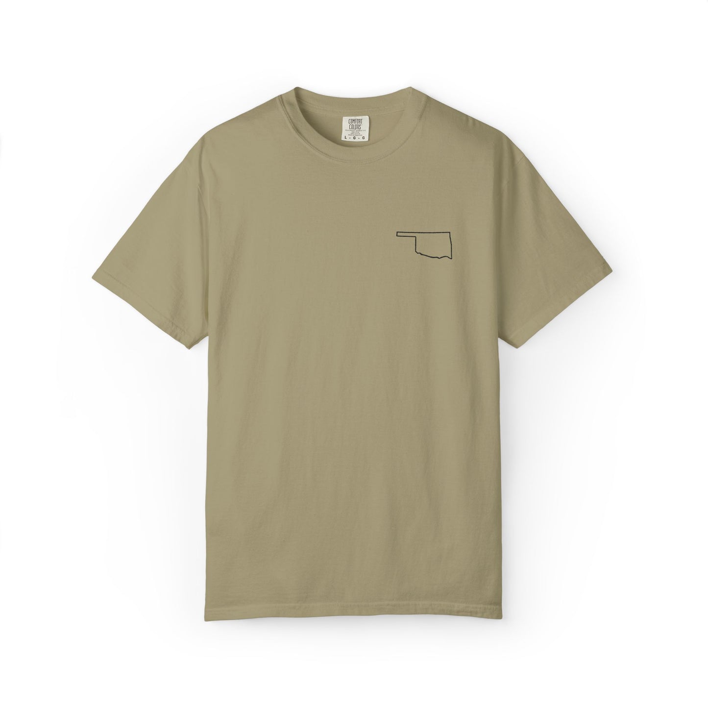 Embroidered Oklahoma Outline T-Shirt | Comfort Colors