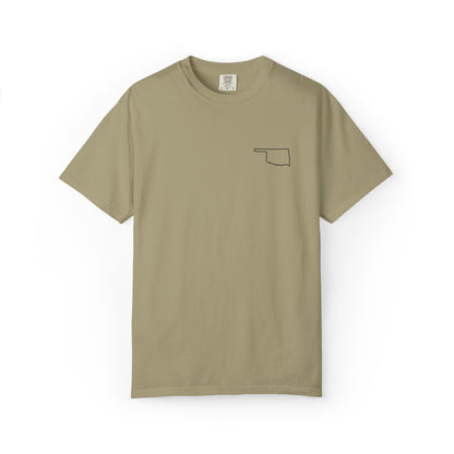 Embroidered Oklahoma Outline T-Shirt | Comfort Colors