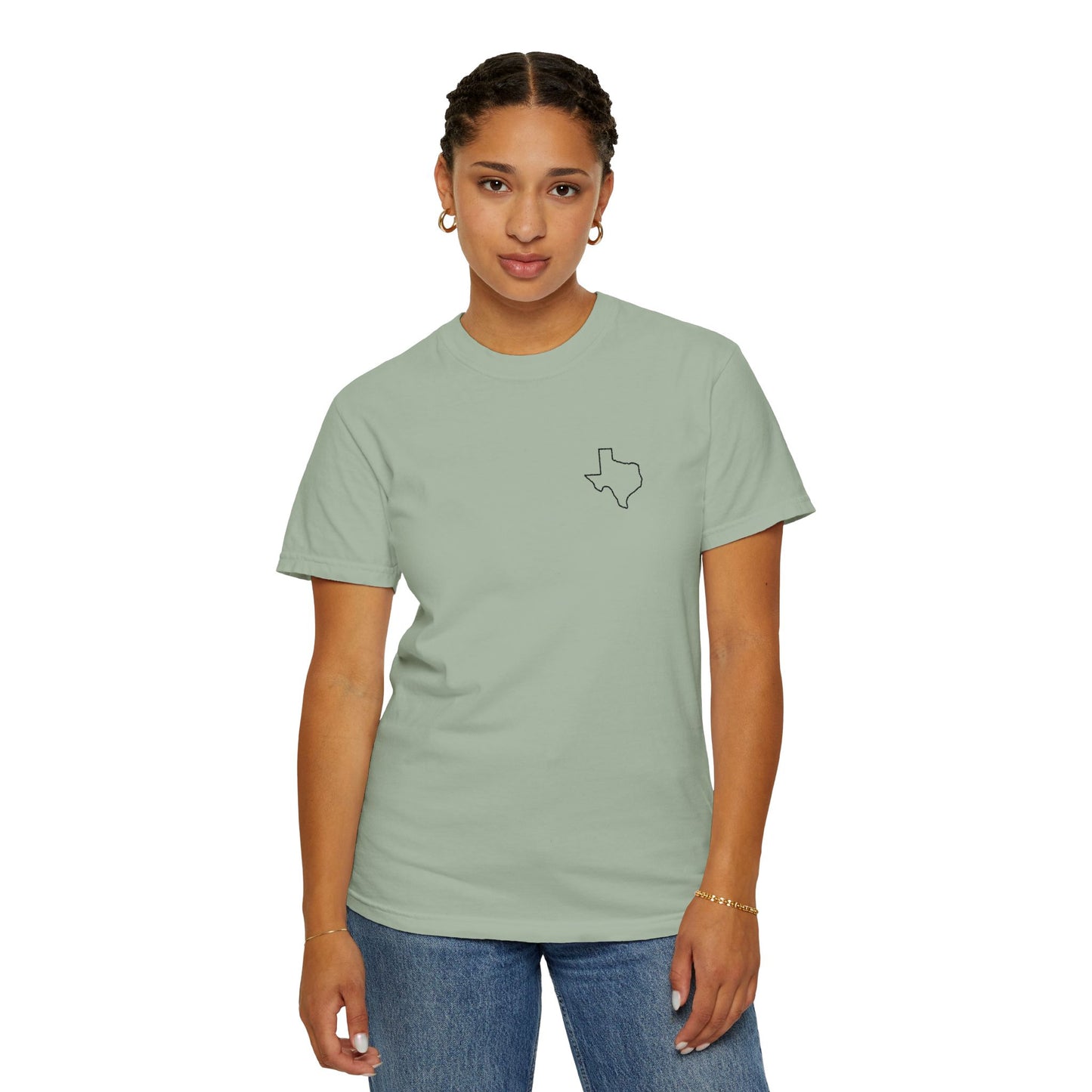 Embroidered Texas Outline T-Shirt | Comfort Colors