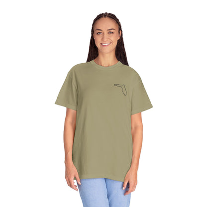Embroidered Florida Outline T-Shirt | Comfort Colors
