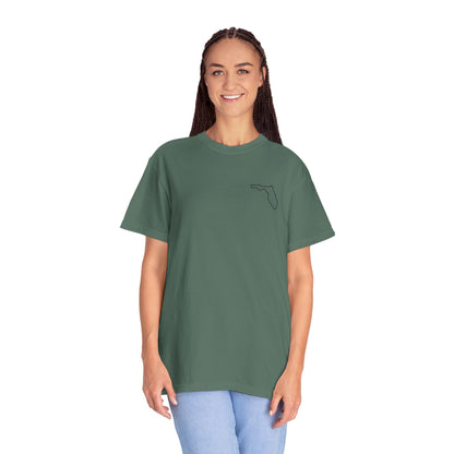 Embroidered Florida Outline T-Shirt | Comfort Colors