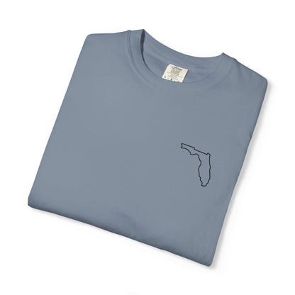 Embroidered Florida Outline T-Shirt | Comfort Colors