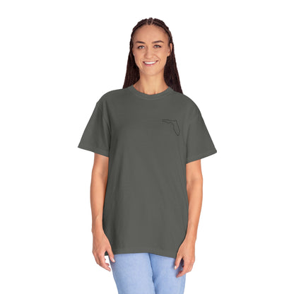 Embroidered Florida Outline T-Shirt | Comfort Colors