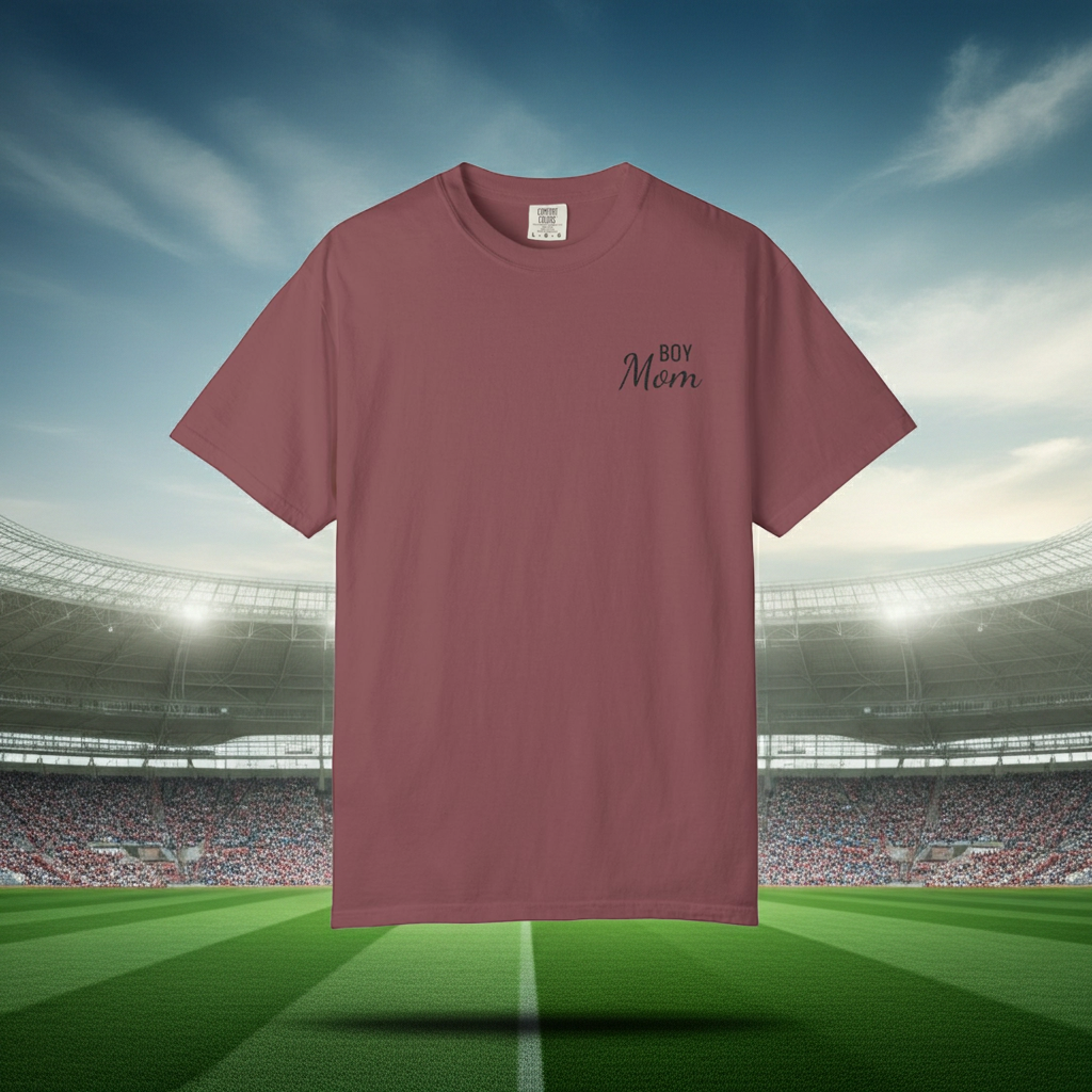 Boy Mom Embroidered Comfort Color T-Shirt