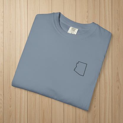 Embroidered Arizona Outline T-Shirt | Comfort Colors