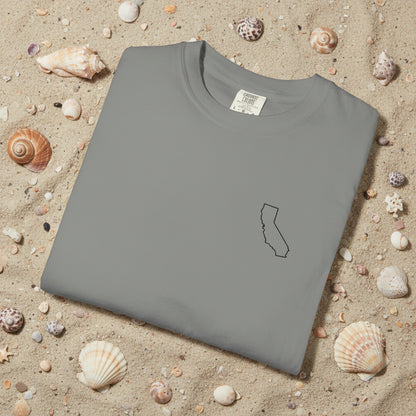 Embroidered California Outline T-Shirt | Comfort Colors