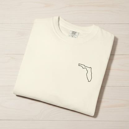 Embroidered Florida Outline T-Shirt | Comfort Colors