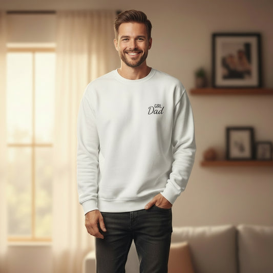 Girl Dad Embroidered Crewneck Sweatshirt