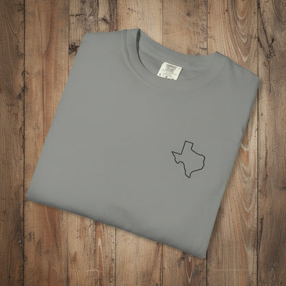 Embroidered Texas Outline T-Shirt | Comfort Colors