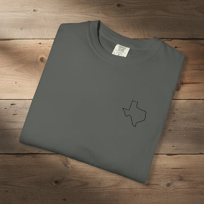 Embroidered Texas Outline T-Shirt | Comfort Colors