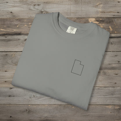 Embroidered Utah Outline T-Shirt | Comfort Colors